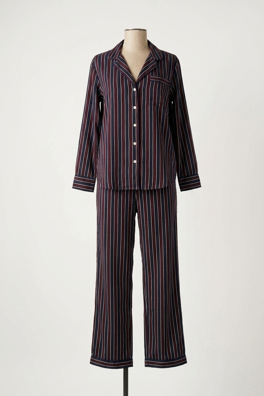 NEW RAILS luna pajama set in navy oxblood stripe